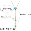 Women’s Geometric Stainless Steel Necklace With Heart Round And Square Shapes Zircon And Rhinestone Inlay Vacuum Plated Finish