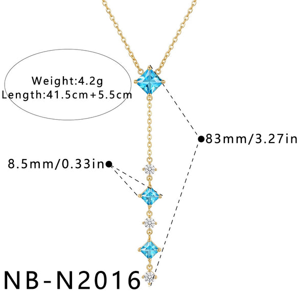 Women’s Geometric Stainless Steel Necklace With Heart Round And Square Shapes Zircon And Rhinestone Inlay Vacuum Plated Finish