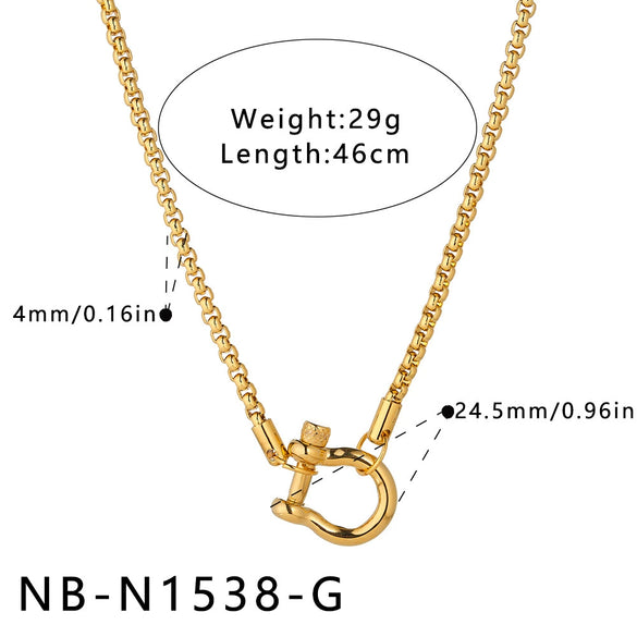 Women's Geometric Stainless Steel Necklace With 18K Gold Vacuum Plating And Regular Chain Light Luxury Fashion Jewelry
