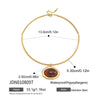 Women's Geometric Stainless Steel Necklace With Large Zircon Pendant Plated Eggshaped Choker Jewelry