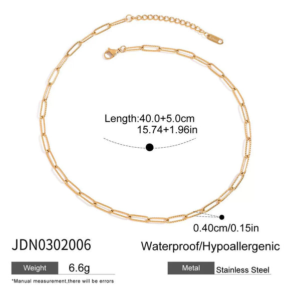 Women's Geometric Stainless Steel Necklace With Pvd Gold Plated Finish And Lobster Clasp