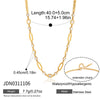 Women's Geometric Stainless Steel Necklace With Pvd Gold Plating And Lobster Clasp Stylish Regular Chain Jewelry