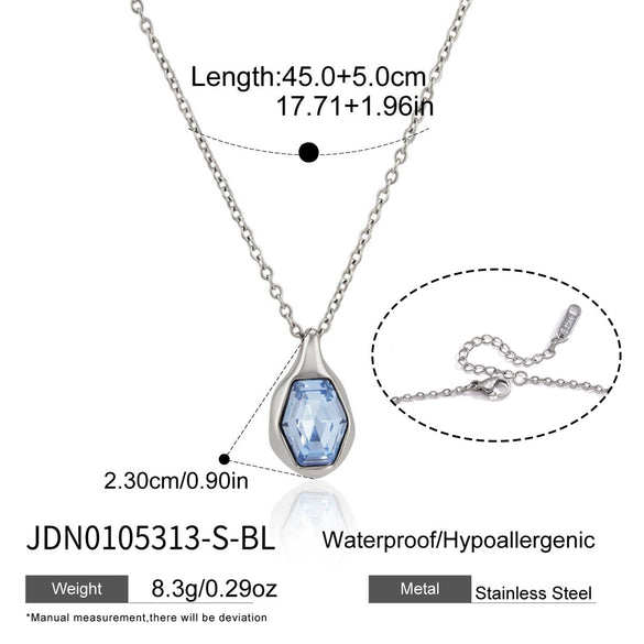 Women's Geometric Stainless Steel Necklace With Pvd Gold Plating And Lobster Clasp