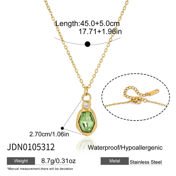 Women's Geometric Stainless Steel Necklace With Pvd Gold Plating And Lobster Clasp