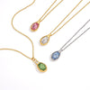 Women's Geometric Stainless Steel Necklace With Pvd Gold Plating And Lobster Clasp