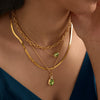 Women's Geometric Stainless Steel Necklace With Pvd Gold Plating And Lobster Clasp