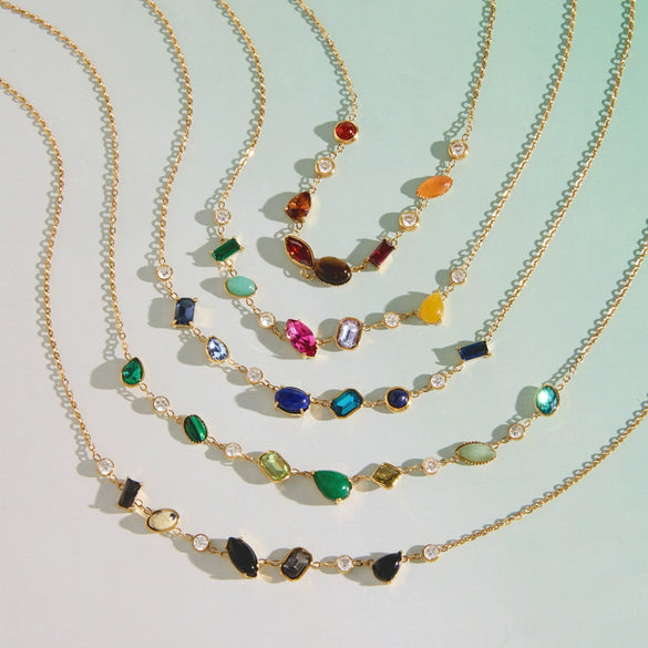 Women's Geometric Stainless Steel Necklace With Pvd Vacuum Gold Plated Finish And Lobster Clasp