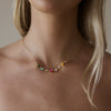 Women's Geometric Stainless Steel Necklace With Pvd Vacuum Gold Plated Finish And Lobster Clasp