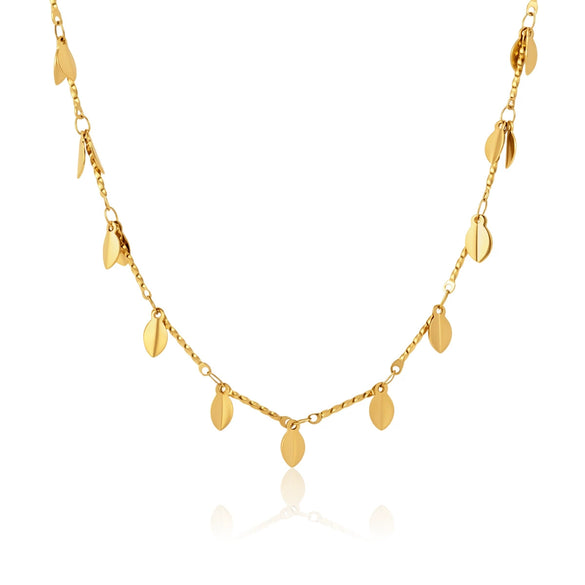 Women's Geometric Stainless Steel Necklace With Pvd Vacuum Gold Plating Regular Chain And Lobster Clasp