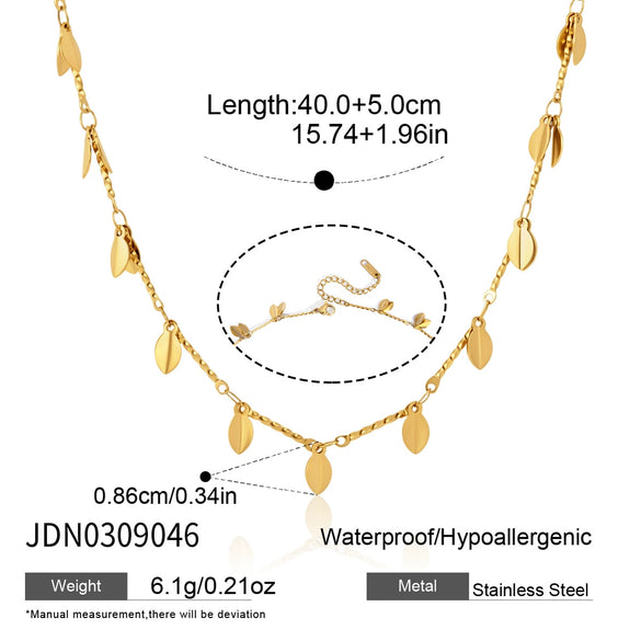Women's Geometric Stainless Steel Necklace With Pvd Vacuum Gold Plating Regular Chain And Lobster Clasp