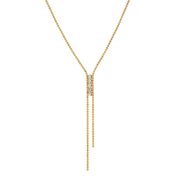 Women's Geometric Stainless Steel Necklace With Rhinestones 18K Vacuum Plated Non Fading Fashion Commuter Accessory