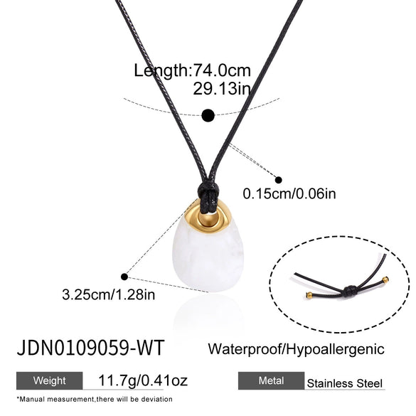 Women's Geometric Stainless Steel Necklace With Vacuum Gold Plated Chain And Lobster Clasp