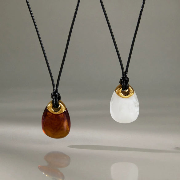 Women's Geometric Stainless Steel Necklace With Vacuum Gold Plated Chain And Lobster Clasp