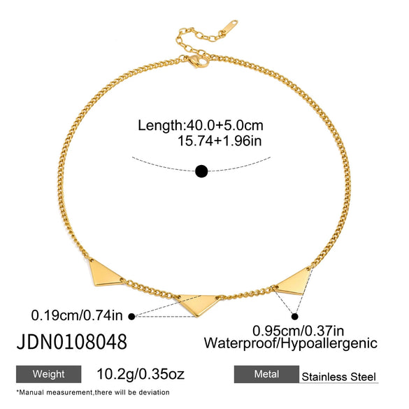 Women's Geometric Stainless Steel Necklace With Vacuum Gold Plated Finish Minimalist Luxury Chain Jewelry
