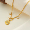 Women's Geometric Stainless Steel Necklace With Zircon And Rhinestone Inlay Simple 18K Vacuum Plated Non Fading Jewelry