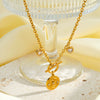 Women's Geometric Stainless Steel Necklace With Zircon And Rhinestone Inlay Simple 18K Vacuum Plated Non Fading Jewelry