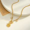 Women's Geometric Stainless Steel Necklace With Zircon And Rhinestone Inlay Simple 18K Vacuum Plated Non Fading Jewelry