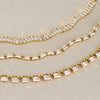 Women's Geometric Stainless Steel Necklace With Zircon Detail And Pvd Vacuum Gold Plating Lobster Clasp Wholesale Jewelry