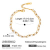 Women's Geometric Stainless Steel Necklace With Zircon Detail And Pvd Vacuum Gold Plating Lobster Clasp Wholesale Jewelry