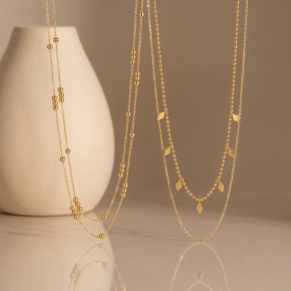 Women's Geometric Stainless Steel Pendant Necklace Goldplated Simple And Elegant Fashion Jewelry