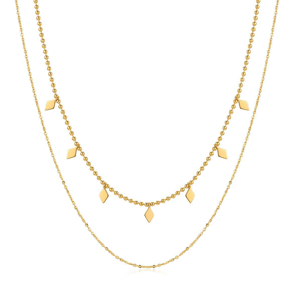 Women's Geometric Stainless Steel Pendant Necklace Goldplated Simple And Elegant Fashion Jewelry