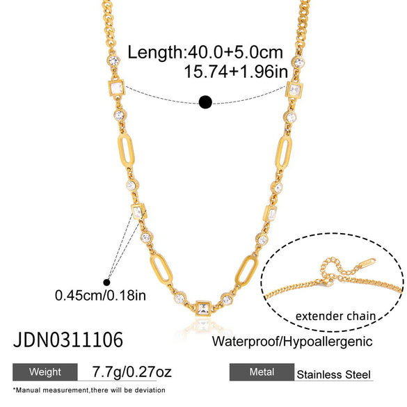Women's Geometric Stainless Steel Pendant Necklace With Black Rope Chain And Pvd Gold Plated Finish