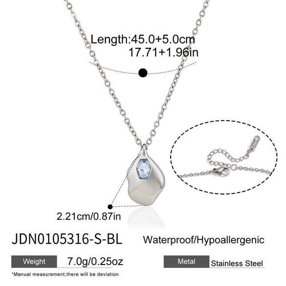 Women's Geometric Stainless Steel Pendant Necklace With Vacuum Gold Plating And Lobster Clasp