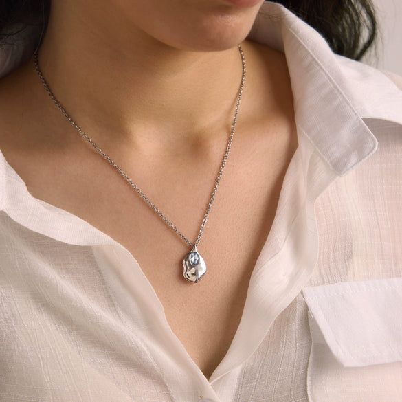 Women's Geometric Stainless Steel Pendant Necklace With Vacuum Gold Plating And Lobster Clasp