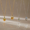 Women's Geometric Stainless Steel Pendant Necklace With Vacuum Gold Plating And Lobster Clasp