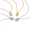 Women's Geometric Stainless Steel Pendant Necklace With Vacuum Gold Plating And Lobster Clasp