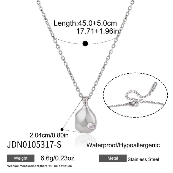 Women's Geometric Stainless Steel Pendant Necklace With Vacuum Gold Plating And Lobster Clasp