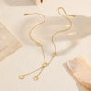 Women's Geometric Stainless Steel Real Gold Plated In The Furnace Tower Chain Fiveflower Tassel Hollow Fourleaf Clover Necklace