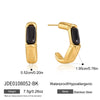 Women's Geometric Stainless Steel Resin Earrings With Electroplated Finish Faderesistant Niche Fashion Jewelry
