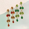 Women's Geometric Stainless Steel Rhinestone Tassel Earrings With Titanium Steel Posts And Pvd Vacuum Gold Plating