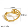 Women's Geometric Stainless Steel Ring Bracelet With 18K Gold Electroplating
