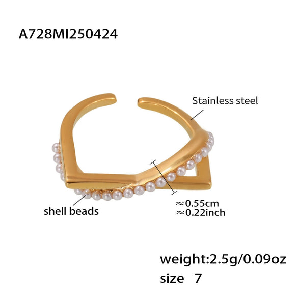 Women's Geometric 316L Stainless Steel Ring With Diamond Inlaid Zircon And Electroplating Design