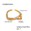 Women's Geometric 316L Stainless Steel Ring With Diamond Inlaid Zircon And Electroplating Design