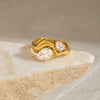 Women's Geometric Stainless Steel Ring With Electroplated Finish Nonfading Light Luxury Jewelry