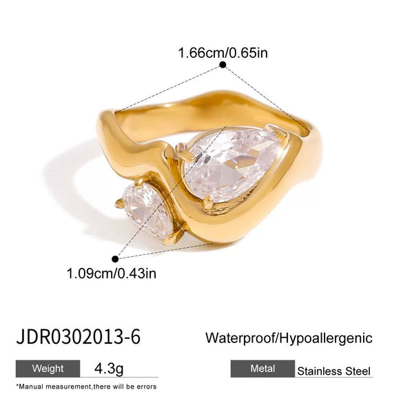 Women's Geometric Stainless Steel Ring With Electroplated Finish Nonfading Light Luxury Jewelry