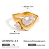 Women's Geometric Stainless Steel Ring With Electroplated Finish Nonfading Light Luxury Jewelry