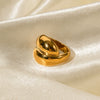 Women's Geometric Stainless Steel Ring With Electroplating And 18K Real Gold Does Not Fade