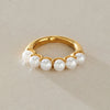 Women's Geometric Stainless Steel Ring With Pvd Gold Plating Hypoallergenic Stackable Jewelry