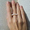 Women's Geometric Stainless Steel Ring With Pvd Gold Plating Hypoallergenic Stackable Jewelry