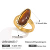 Women's Geometric Stainless Steel Ring With Pvd Vacuum Gold Plating And Hypoallergenic Design