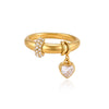 Women's Geometric Stainless Steel Ring With Pvd Vacuum Gold Plating And Hypoallergenic Finish