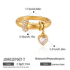 Women's Geometric Stainless Steel Ring With Pvd Vacuum Gold Plating And Hypoallergenic Finish