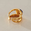 Women's Geometric Stainless Steel Ring With Pvd Vacuum Gold Plating Hypoallergenic Fashion Jewelry Accessory