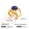 Women's Geometric Stainless Steel Ring With Pvd Vacuum Gold Plating Hypoallergenic Fashion Jewelry Accessory