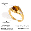 Women's Geometric Stainless Steel Ring With Pvd Vacuum Gold Plating Hypoallergenic Fashion Jewelry
