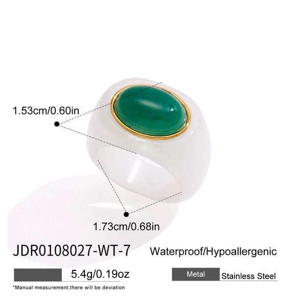 Women's Geometric Stainless Steel Ring With Pvd Vacuum Gold Plating Hypoallergenic Fashion Jewelry
